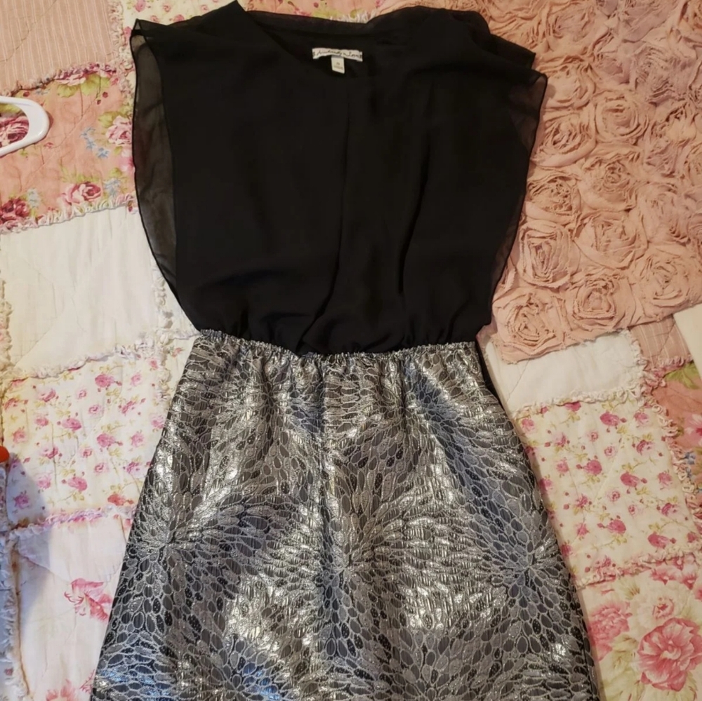 Black & silver cocktail dress small